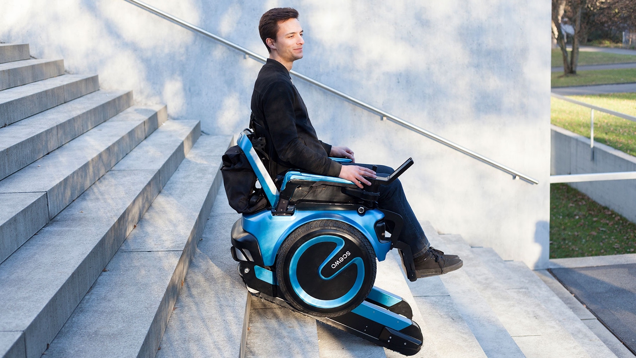 Scewo is a Self-Balancing  Climbing Wheelchair