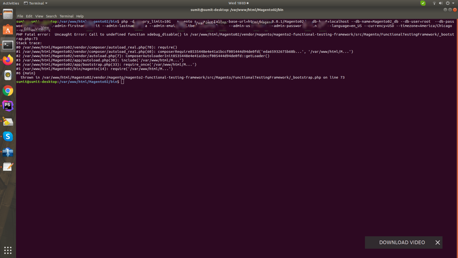 Uncaught exception php